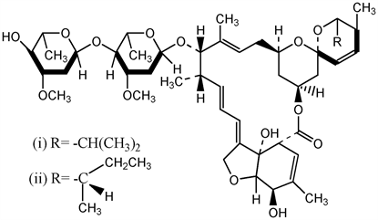 Abamectin ; Avermectin B1; Dynamec®; Agri-Mek®; Avid®; Zephyr®; PS-2068
