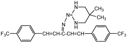 Amdro ; Tetrahydro-5.5-dimethyl-2(1H)-pyrimidinone [3-[4-(triflouromethyl)phenyl]-1-[2-[4-triflouromethyl)phenyl]ethenyl]-2-propenylidene] hydrazone; Hydramethylnon; PS-1001