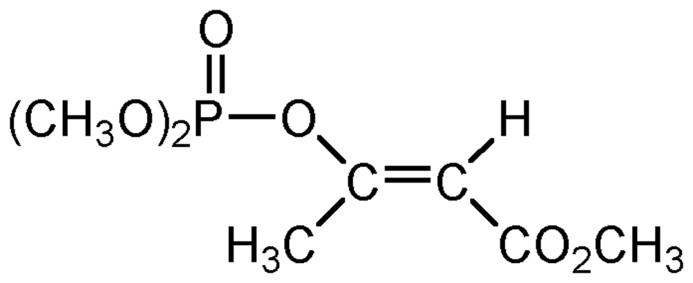 Picture of cis-Mevinphos ; cis-Duraphos®; cis-Mevidrin®; alpha-Mevinphos; (E)-Mevinphos; cis-Phosdrin®; (E)-Methyl ester-3- ((dimethoxyphosphinyl)oxy)-2-Butenoic acid; PS-87-1