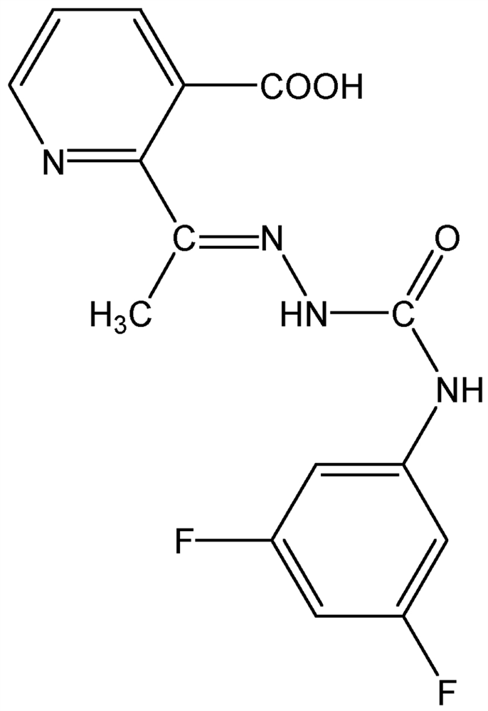 Picture of Diflufenzopyr ; 2-{1-[4-(3;5-difluorophenyl)semicarbazono]ethyl}nicotinic acid; PS-2148