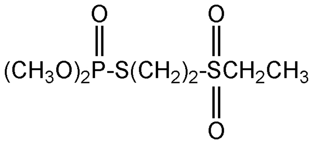 Picture of Dioxydemeton-S-methyl ; O.O-Dimethyl-S-(2-ethylsulfonylethyl)phosphorothioate; Metasystox R sulfone; Oxydemeton-methyl sulfone; Demeton-S-methyl sulfone; PS-642