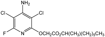 Fluroxypyr-meptyl ; Vista®; Dowco 433®; Starane 250®; Hurler®; Fluroxypyr-1-methylheptyl ester; ((4-Amino-3;5-dichloro-6-fluoro-2-pyridinyl)oxy)acetic acid; 1-methylheptyl ester acetic acid; PS-2191
