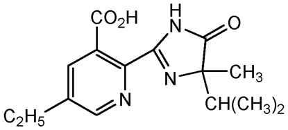 Imazethapyr ; Pursuit®; (RS)-5-Ethyl-2-(4-isopropyl-4-methyl-5-oxo-2-imidazolin-2-yl)-ni; Pivot®; PS-2039
