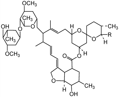 Ivermectin ; Cardomec®; Eqvalan®; Hyvermectin; Ivomec®; Mectizan®; Zimecterin®; 22;23-Dihydroavermectin B1; 22;23-Dihydroabamectin; PS-2220