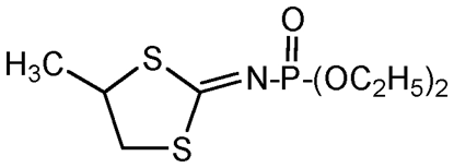 Mephosfolan ; 2-(Diethoxyphosphinylimino)-4-methyl-1.3-dithiolane; Diethyl-N-(4-methyl-1.3-dithiolan-2-ylidene)-phosphoramidate ; Cytrolane®; PS-1026