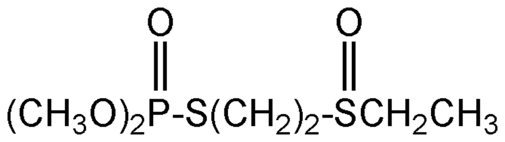Picture of Oxydemeton-methyl ; O.O-Dimethyl-S-(2-ethylsulfinylethyl)phosphorothioate; Metasystox-R®; Demeton-S-methyl sulfoxide; PS-641