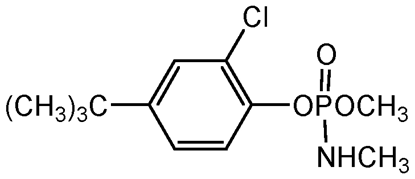 Ruelene (TM) ; 4-tert-Butyl-2-chlorophenylmethyl-Nmethyl-phosphoramidate; Montrel; Crufomate; PS-607