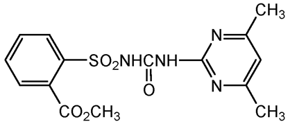 Sulfometuron methyl ; Methyl 2(((((4.6-dimethyl-2-; Oust Weed Killer®; PS-1074