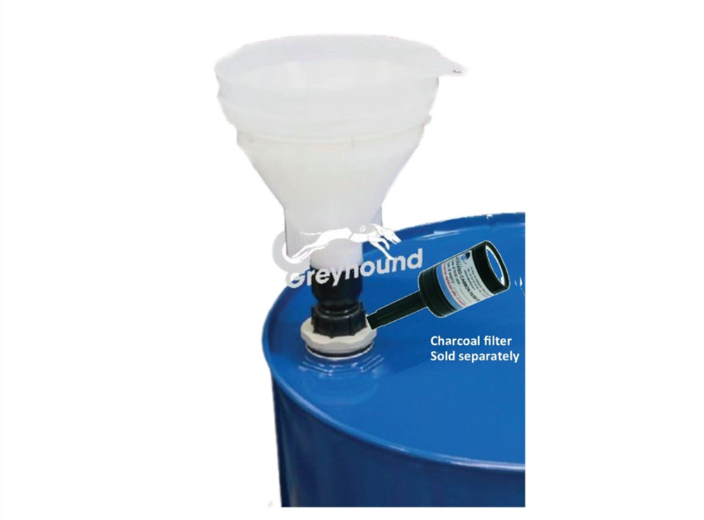 Picture of Smart Waste Cap funnel with ball valve and 1 charcoal cartridge filter port for an S90 can