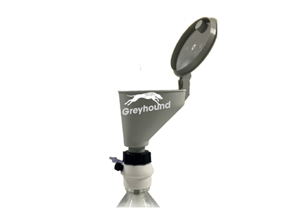Smart Healthy Cap funnel with hinged lid for GL45 Duran bottle with 1 connector (1/4") and 1 air check valve