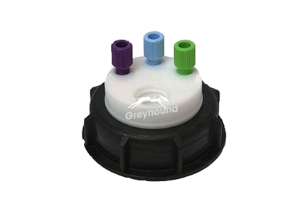 Smart Waste Cap S55 with 3 Universal connectors (1/8" to 1/16") and 1 charcoal cartridge filter port
