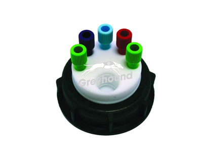 Smart Waste Cap S60 with 5 Universal connectors (1/8" to 1/16") and 1 charcoal cartridge filter port