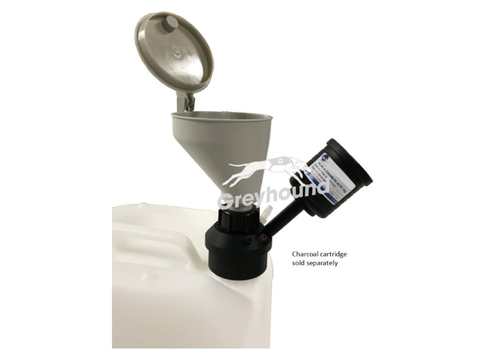 Picture of Smart Waste Cap funnel with hinged lid for S50 Burkle can with charcoal cartridge filter port