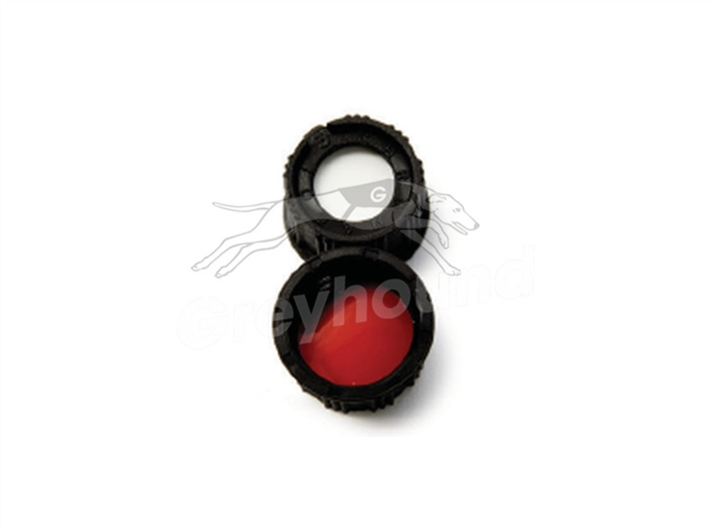 Picture of 12mm Open Top Screw Cap - Black, with Prefitted Type 8 Rubber/PTFE Liner