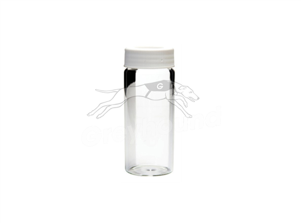 Picture of 20mL Screw Top EPA Vial - Clear Glass, with Cap and Silicone/PTFE Seal - Class 200 Pre-cleaned