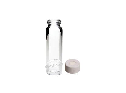 40mL Screw Top EPA Vial and cap with Silicone/PTFE Seal - Clear Glass, Class 100