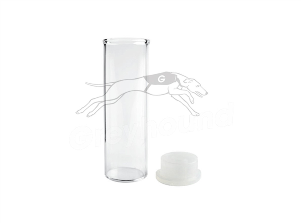 Picture of 4mL Neckless Vial and Cap Combination Pack - Clear Glass with Polyethylene Cap.  For Waters 48