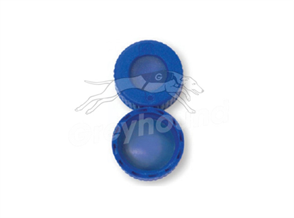 9mm Open Top Screw Cap - Blue, with Silicone/PTFE Liner for ThermoFinnigan, 1mm thick