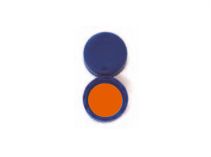 9mm Solid Top Screw Cap - Blue, with Rubber/PTFE Liner, 1mm thick