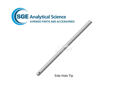 SGE Needle 50mm, 0.63mm OD, 32mm ID, Side Hole/Dome Tipped for 1-2.5mL Syringes (& 500µL eVol Syringes) 