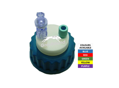 Smart Healthy Cap - Blue, GL45 with 1 Universal connector (1/8" to 1/16") and 1 air check valve