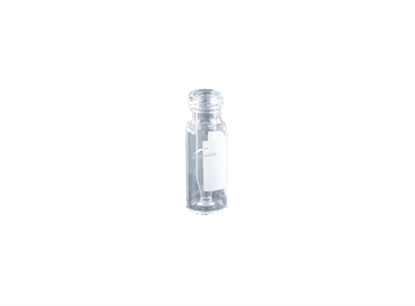 100µL Screw Top Fused Insert Vial, Clear Glass with Write-on Patch, 8-425 Thread