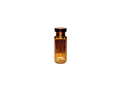 300µL Crimp Top Fused Insert Vial, Amber Glass with Write-on Patch, 11mm Crimp Finish