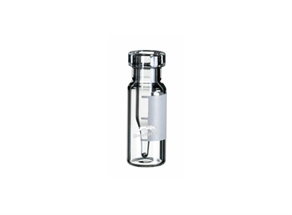 200µL Crimp Top Fused Insert Vial, Clear Glass with Write-on-Patch, 11mm Crimp Finish