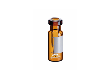 200µL Crimp Top Fused Insert Vial, Amber Glass with Write-on-Patch, 11mm Crimp Finish