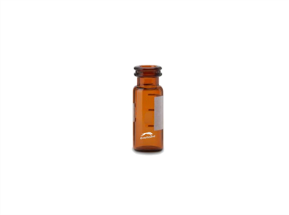 4mL Crimp/Snap Top Vial,Amber Glass with Graduated Write-on Patch, 13mm Crimp Finish