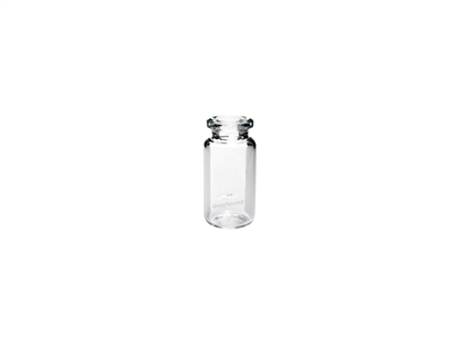 10mL Headspace Vial, Crimp Top, Clear Glass, Rounded Base, 20mm Bevelled Edge Crimp