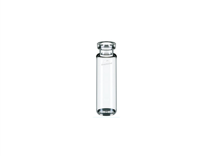 20mL SPME Headspace Vial, Crimp Top, Clear Glass, Rounded Bottom, 20mm Special Thicker Crimp Neck, Q-Clean