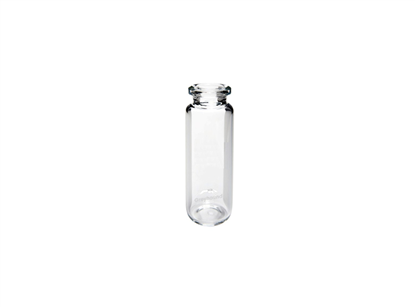 20mL Headspace Vial, Screw Top, Clear Glass, Rounded Base, 18mm Thread, Q-Clean