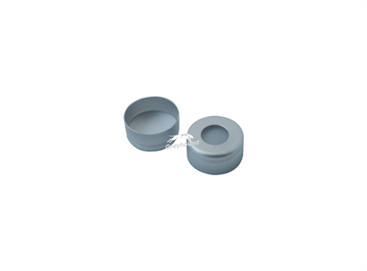11mm Aluminium Crimp Cap, Silver with PTFE Septa, with roll groove, 0.25mm, (Shore A 53)