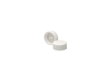 24-414 Solid Top Screw Cap, White Polypropylene, Unlined