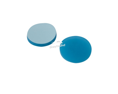 White PTFE/Translucent Blue Silicone Septa, 20mm x 3mm for 20mm Aluminium Seals, (Shore A 45)
