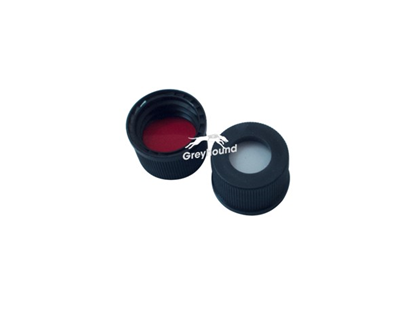 15-425 Open Top Screw Cap, Black Polypropylene with Red PTFE/White Silicone Septa, 1.65mm
