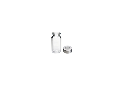 Vial Kit - P/Nos. 60-100235 and 60-113100  20mL Headspace Vial, Crimp Top, Clear Glass, Flat Base + 20mm Aluminium Crimp Cap (Silver) with PTFE/ Grey Butyl Septa