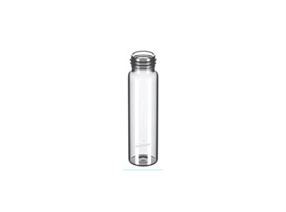 40mL Environmental Storage Vial, Screw Top, Clear Glass, 24-400mm Thread, Q-Clean