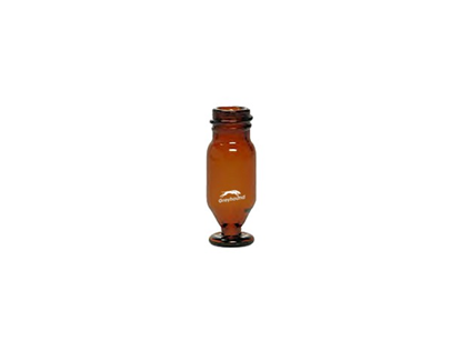 1.1mL Screw Top Wide Mouth V-Vial, Tapered Bottom with flat base, Amber Glass, 10-425 Thread