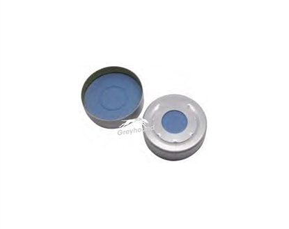20mm Aluminium Headspace Crimp Cap, with Pre-fitted Butyl Septa, 3mm, (Shore A 55)