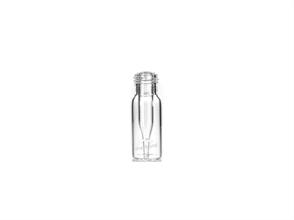 250µL Wide Mouth Short Thread Screw Top Fused Insert Vial, Base Bonded, Clear Glass, 9mm Thread, Q-Clean