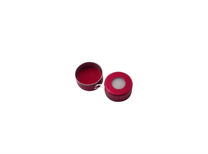 11mm Aluminium Cap, Red with Red PTFE/White Silicone/Red PTFE Setpa, 1mm (Shore A 45)