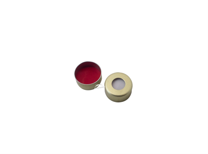 11mm Aluminium Cap, Gold with Red PTFE/White Silicone/Red PTFE Setpa, 1mm (Shore A 45)